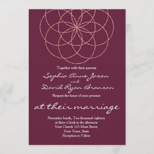 Rose Gold Seed of Life Sacred Geometry Wedding Invitation