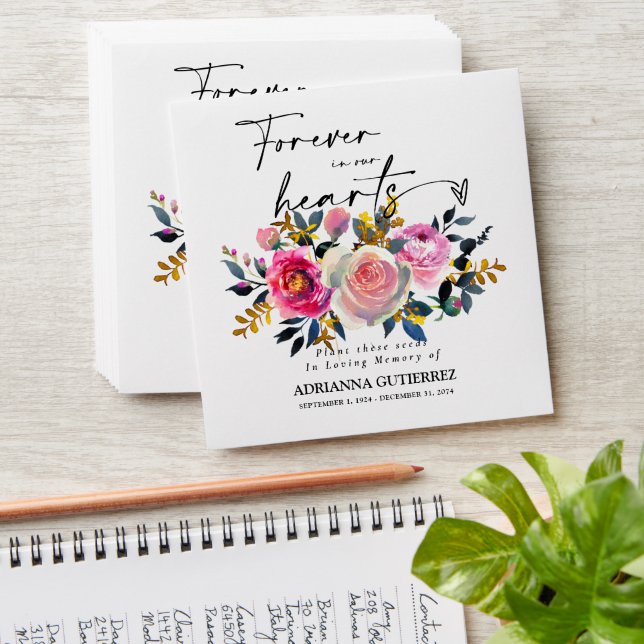 Rose Gold Seed Packet Memorial Funeral Envelope (Stacked)