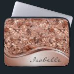 Rose Gold Sequin 3D look Personalized  Laptop Sleeve<br><div class="desc">This design may be personalized in the area provided by changing the photo and/or text. Or it can be customized by clicking Personalize this Template and then choosing the click to customize further option and delete or change the color of the background, add text, change the text color or style,...</div>