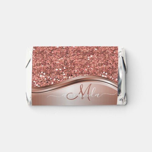 Rose Gold Sequin Glitter  Handwritten Calligraphy Hersheys Miniatures