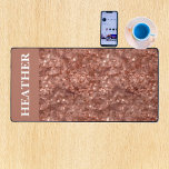 Rose Gold Sequin Glitter Monogram Name Desk Mat<br><div class="desc">This design was created though digital art. It may be personalized in the area provided by changing the photo and/or text. Or it can be customized by choosing the click to customize further option and delete or change the color the background, add text, change the text color or style, or...</div>