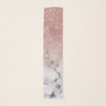 Rose Gold Sequin Glitter White Marble Ombre Scarf<br><div class="desc">Faux Rose Gold Sequin Glitter White Marble Ombre</div>