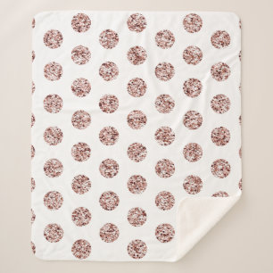 Rose Gold Sequin Random Dot Pattern Glitter Art Sherpa Blanket