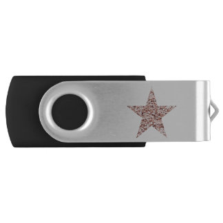 Rose Gold Sequin Twinkle Clipart Shining Star Clip Flash Drive
