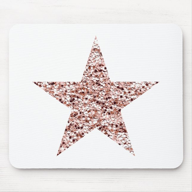 Rose Gold Sequin Twinkle Clipart Shining Star Clip Mouse Pad (Front)