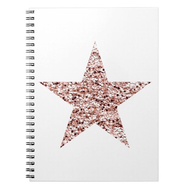 Rose Gold Sequin Twinkle Clipart Shining Star Clip Notebook (Front)