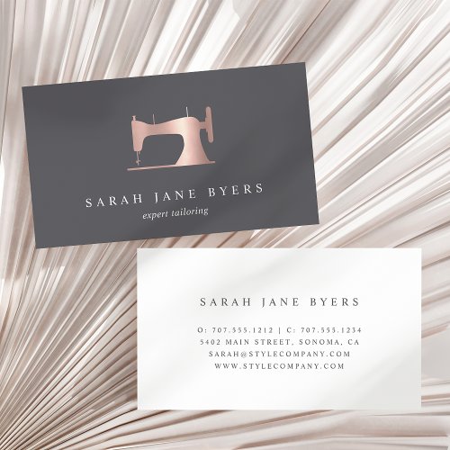 Rose Gold Sewing Machine  Seamstress or Tailor Business Card