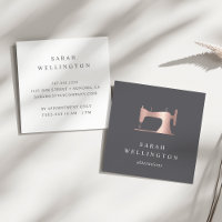 Rose Gold Sewing Machine | Seamstress or Tailor Square Business Card