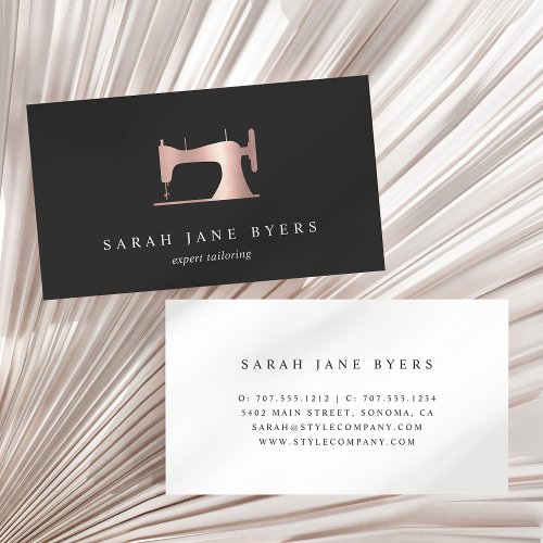 Rose Gold Sewing Machine  Seamstress Tailor Business Card