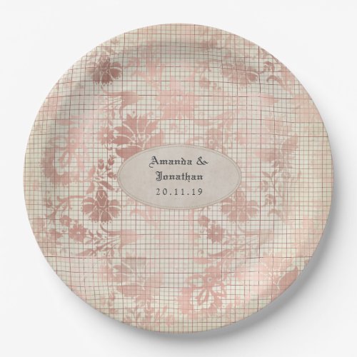 Rose Gold Shabby_Chic Wedding Paper Plates