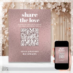 Rose Gold | Share The Love Qr Code Poster at Zazzle