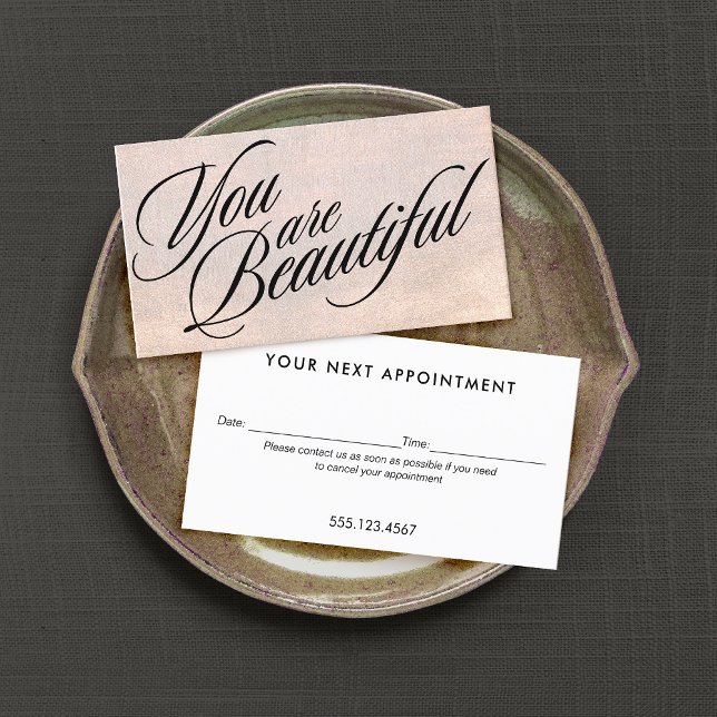 Rose Gold Shimmer Appointment Reminder Card (Creator Uploaded)