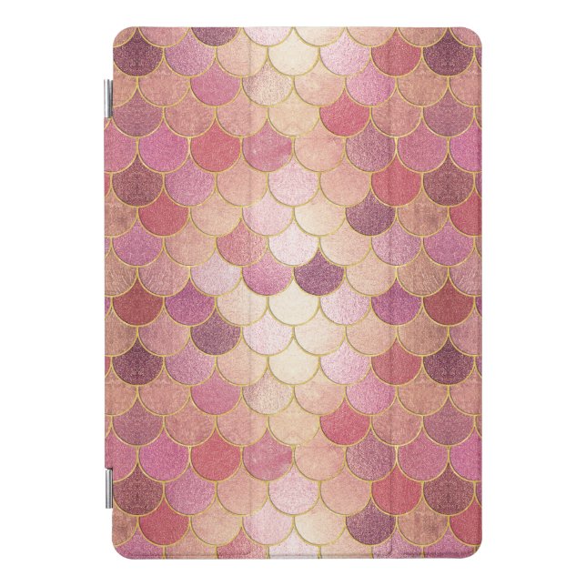 Rose Gold Shimmer Mermaid Scale Pattern iPad Pro Cover (Front)