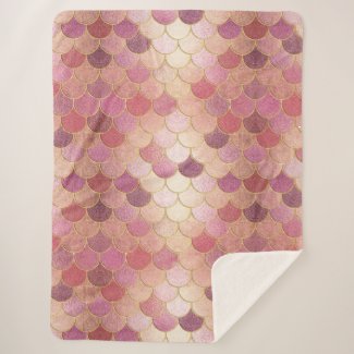 Rose Gold Shimmer Mermaid Scale Pattern