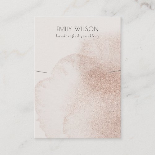 Rose Gold Shimmer Strokes Necklace Band Display Business Card