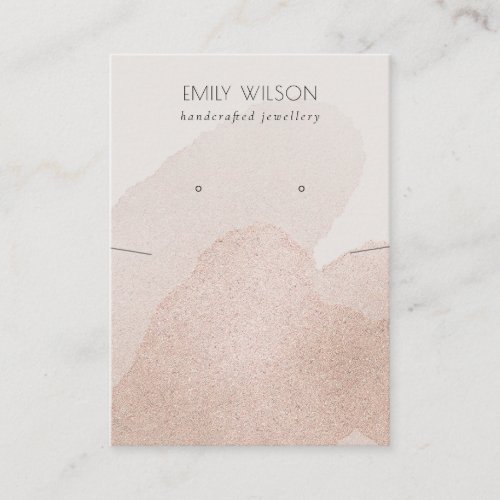 Rose Gold Shimmer Strokes Necklace Earring Display Business Card