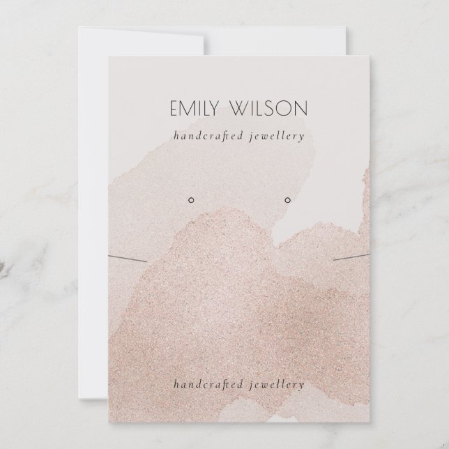 Rose Gold Shimmer Strokes Necklace Earring Display Invitation (Front)