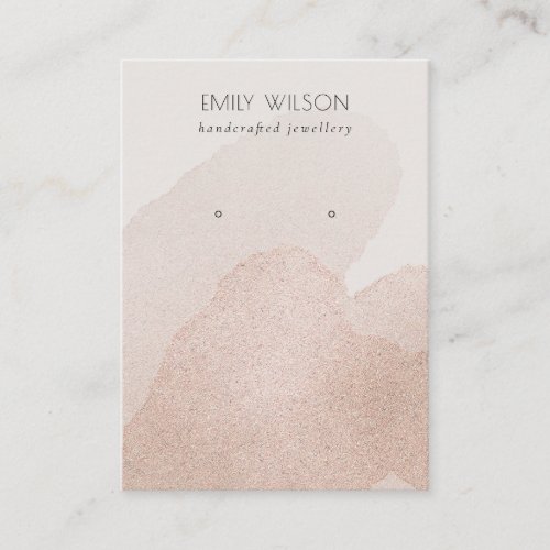 Rose Gold Shimmer Strokes Stud Earring Display Business Card