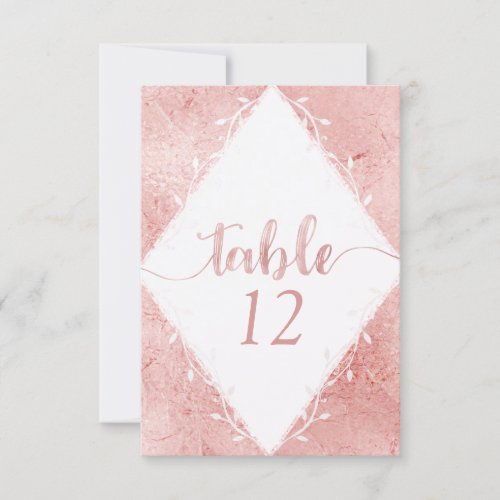 Rose Gold Shimmer Table Number Seating Chart