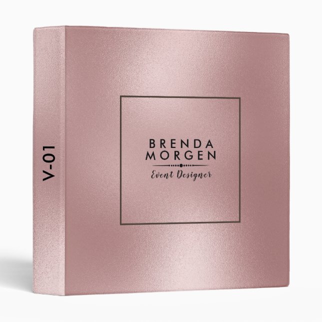Rose-gold Shimmering Background 3 Ring Binder (Front/Spine)
