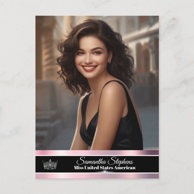 Rose Gold Shine Single-Sided Pageant Promo Postcard (Front)