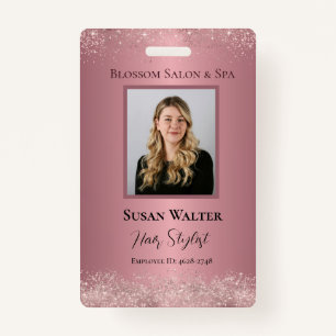 Rose Gold Signature Elegance Employee IDs Badge