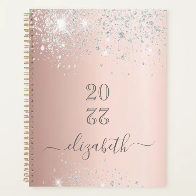 Rose Gold Silver Blush Glitter Monogram 2023 Planner R6d1ef69364f54b7f8661e9218053389e E38k9 644.webp?rlvnet=1