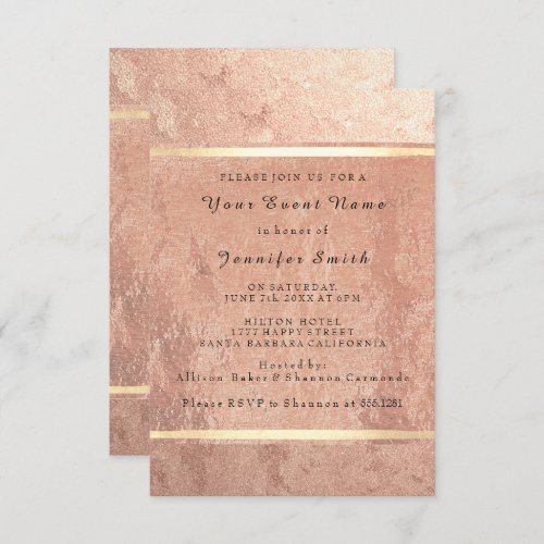 Rose Gold Silver Bridal 16th Silk Peach Cottage Invitation