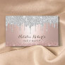 Rose Gold Silver Drips Hair Stylist Salon SPA Business Card