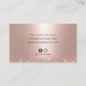 Rose Gold Silver Drips Hair Stylist Salon SPA Business Card (Back)
