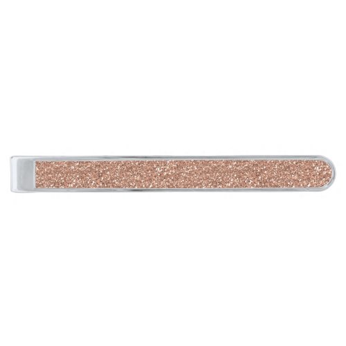 Rose Gold Silver Finish Tie Bar