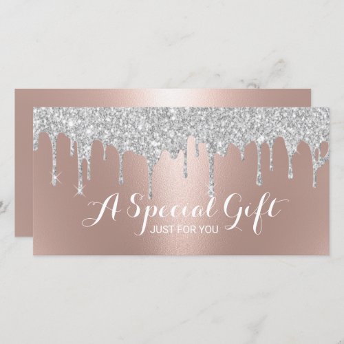 Rose Gold Silver Glitter Drips Gift Certificates