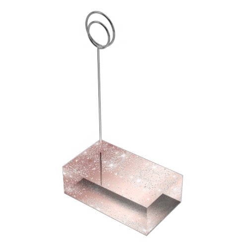 Rose gold silver glitter dust place card holder