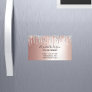 Rose gold silver glitter metallic elegant modern business card magnet