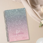 Rose Gold Silver Glitter Sparkle Yearly Monogram Planner<br><div class="desc">This design was created though digital art. It may be personalized in the area provided or customizing by choosing the click to customize further option and changing the name, initials or words. You may also change the text color and style or delete the text for an image only design. Contact...</div>