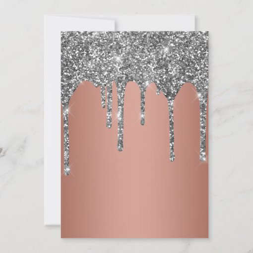 Rose Gold Silver Glitter Sweet 16 Birthday Party Invitation | Zazzle