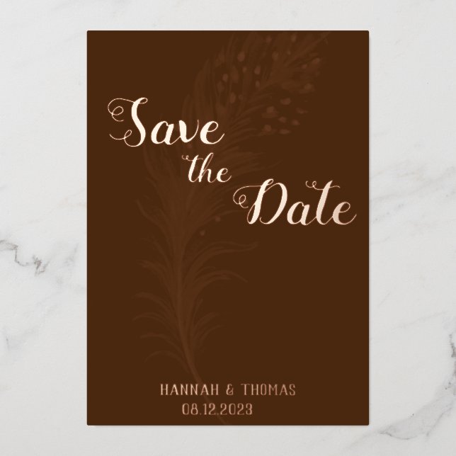 Rose Gold simple and elegant  Foil Invitation (Front)