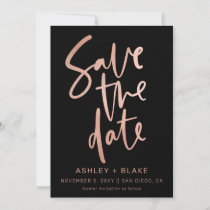 Rose Gold Simple Handwritten Calligraphy Save The Date