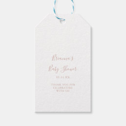 Rose Gold Simple Minimalist Baby Shower  Gift Tags