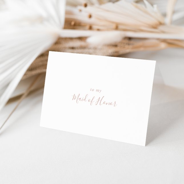 Rose Gold Simple Minimalist Bridal Party Thank You Card (Creator Uploaded)