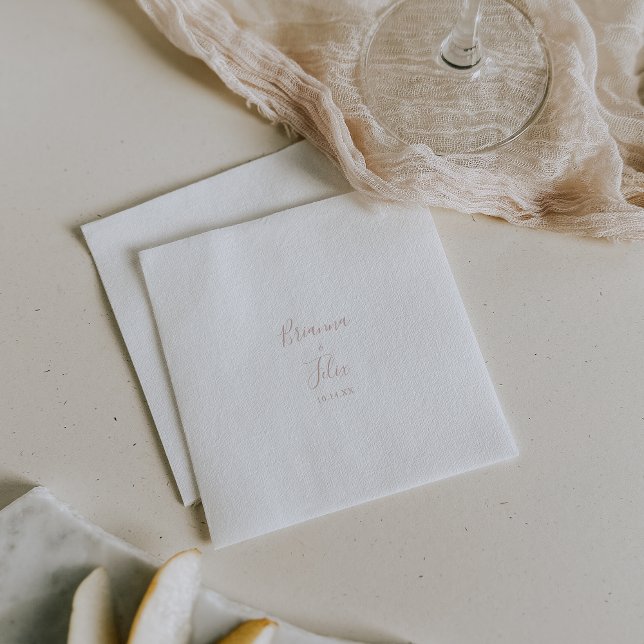 Rose Gold Simple Minimalist Wedding Napkin (Creator Uploaded)
