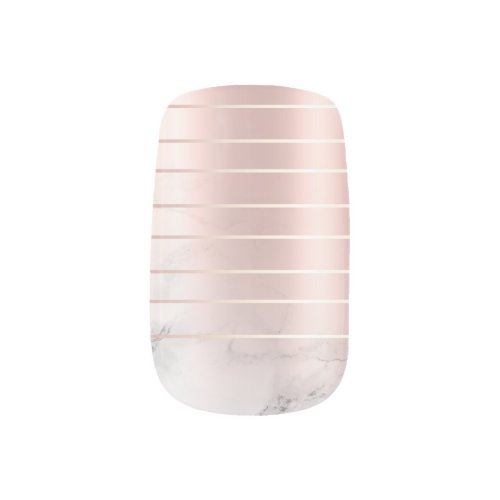 Rose Gold Sleek Elegant Stripes Marbled Minx Nail Art