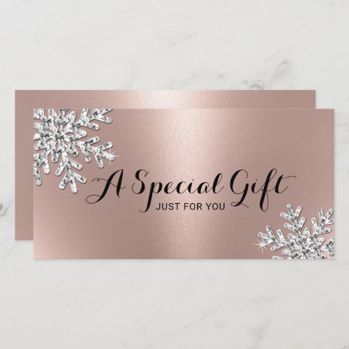 Rose Gold Snowflake Beauty Salon Gift Certificates