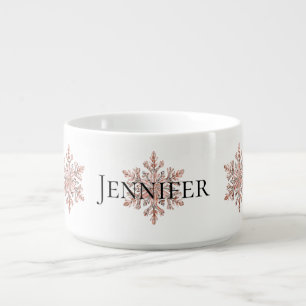 Rose Gold Snowflake Christmas  Bowl