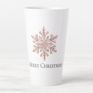Rose Gold Snowflake Christmas Latte Mug