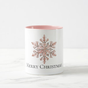 Rose Gold Snowflake Christmas  Mug