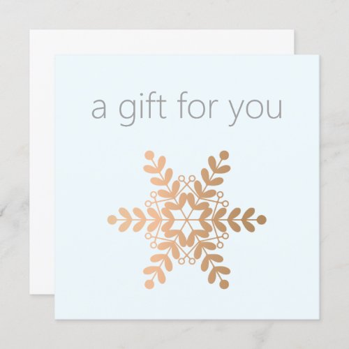 Rose Gold Snowflake Holiday Gift Certificate