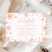 Rose Gold Snowflakes Winter Baby Shower Invitation