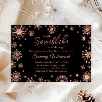 Rose Gold Snowflakes Winter Baby Shower Invitation
