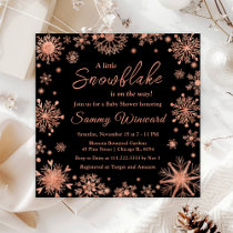 Rose Gold Snowflakes Winter Baby Shower Invitation